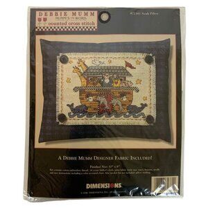 Dimensions Noahs Ark Pillow Counted Cross Stitch Kit by Debbie Mumm 1996